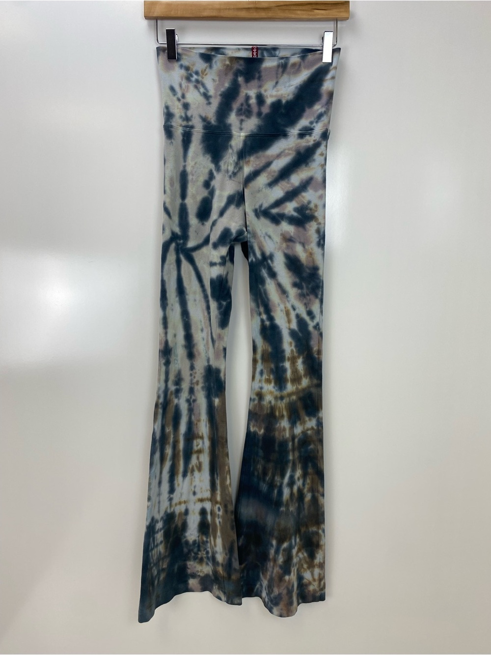 Hard Tail Tie-Dye Flare Leggings in Blue & Brown